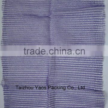 Purple PE raschel mesh bag onion rachel knitted bag