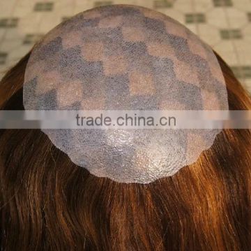 indian remy hair grey color invisible Super Thin Skin PU men toupee