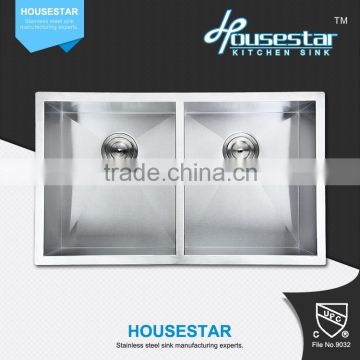 CUPC Approved Excellent Quality Restaurant Sink Double Bowl Stainless Steel Cabinets Kitchen Farm Sink -- 8245