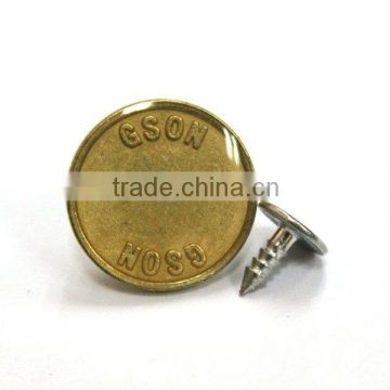 high quality zinc button for jeans