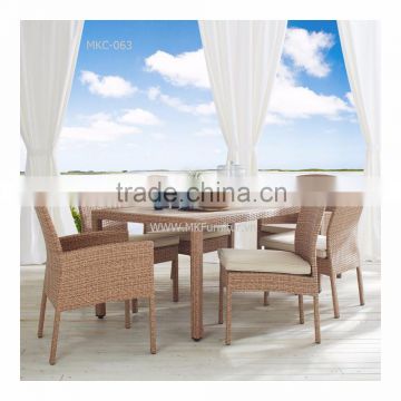 Wicker rattan outdoor dining and coffee table set furniture