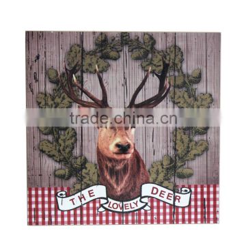 Home Decor Wooden Wall Printing With Deer Wall Decor