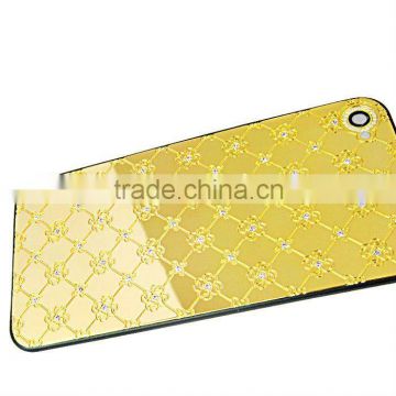 New Diamond Metal Chrome Battery Cover Plum Flower Desigin for iPhone 4