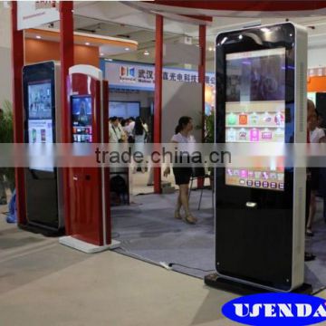 Interactive multimedia 46inch outdoor floor stand tempered glass high brightness sunlight lcd advertising display