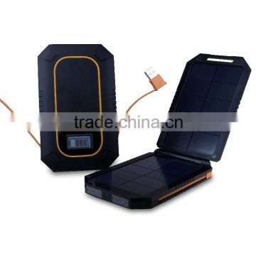 high quality foldable design solar charger 6000mah 3 usb output 5v/2.1a with double solar panels