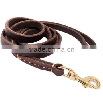 Genuine Leather Dog Leash Leads Rope for Dog Training