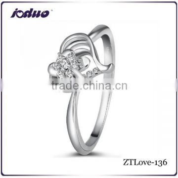 Luxury jewelry flower design and hollow heart design 925 sterling silver rings