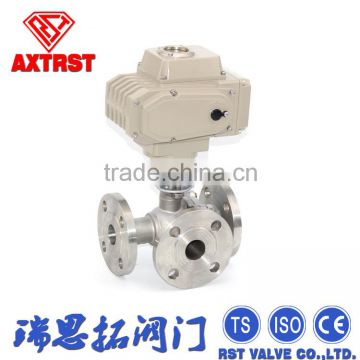 Flange Motorized Stainless Steel 3 Way Ball Valve