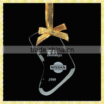 Wholesale Cheap Glass Shoe Ornaments For 2014 New Year Decoration