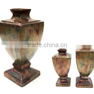 Royal Flower Vase Pot, Decorative Garden Flower Pot, Copper Antique Aluminium Flower Vase for Home & Wedding Decoration
