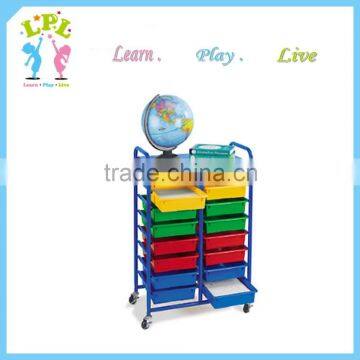 16 plastic drawers school and home storage trolley stainless steel furnture