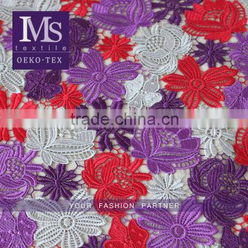 Latest embroidery austrian embroidery designs flower lace fabric for dress