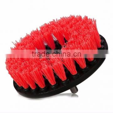 Various size hot selling Excellen quality cheap red color round wheel cleaning brush for drill