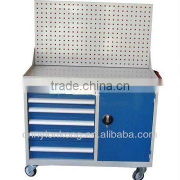 blue powder coating tool desk cabinet with wheels Workshop Tool Trolley