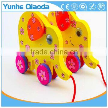 colorful Pull Along elephant Wooden Toy as you pull they make a fun for baby