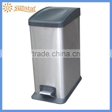 1x12L #410 Stainless Steel Recyled Bin with pedal