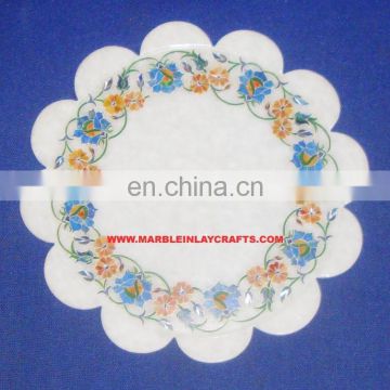 White Marble Inlay Plate