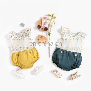 2020 New Toddler Baby Girl Jumpsuit Patchwork Flowers Newborn Baby Rompers Kids Clothes