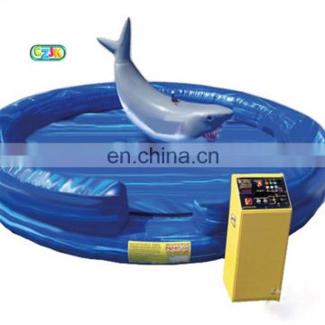 commercial cheap price inflatable Mechanical shark rodeo simulator for sale
