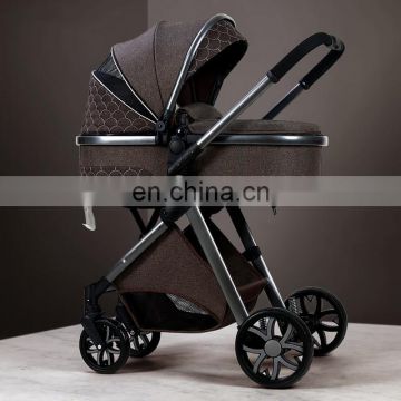 Luxury Baby Stroller High View Baby Pram Carrier Chinese Supplier Directly Sale 3 in 1 Leather Custom OEM Customized Frame Logo