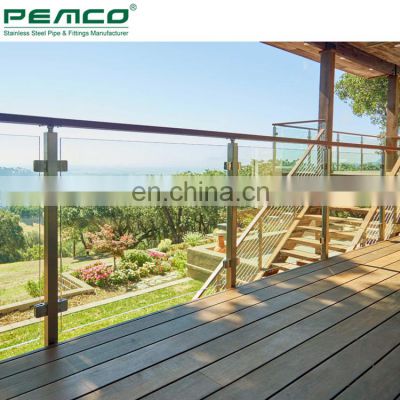 Modern Ss 10-12Mm Glass Balustrade Balcony Stainless Steel Railing Designs