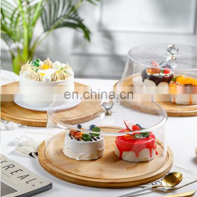 Unique Dessert Table Decorations Luxury Wedding Clear Tray Acrylic Wood Cake Stand