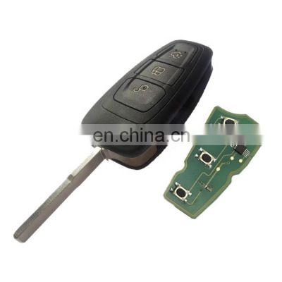 Remote Control Car Key Shell 3 Buttons 433 Mhz 4D83 Chip Flip For Ford Focus Fiesta Mondeo With HU101 Blade ASK
