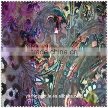 printed flocking spandex knitted fabric