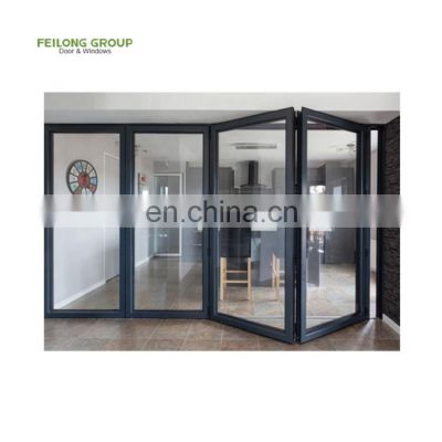 Aluminum Double Glazed Glass Interior Folding Doors