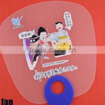 personalized hand held fans, transparent PVC fan, cheap hand held fan in clear plastic