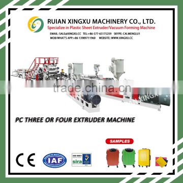 factory direct sale PC three layers suitcase making machine and plastic extruder