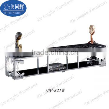 movable furniture metal frame black stone top TV stand tv-821#