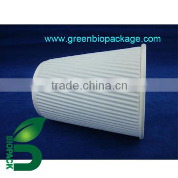 a Disposable PLA Corrugated paper cup with pla coating-8oz