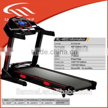 Sports Folding fitting treadmills with easy installment with 5.0 inch lcd console made in China for entry level