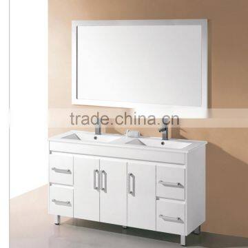 Double sinks bathroom vanity with a large mirror bathroom vanity top with double ceramic sink