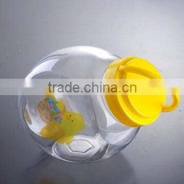 2.45L PET transparent large plastic wide mouth glass storage jar