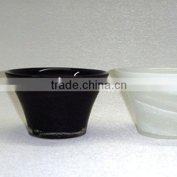small black colored glass dessert bowls