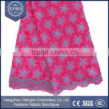 Floral Pattern Design Guangzhou Embroidery Swiss African Lace Fabric For Dress