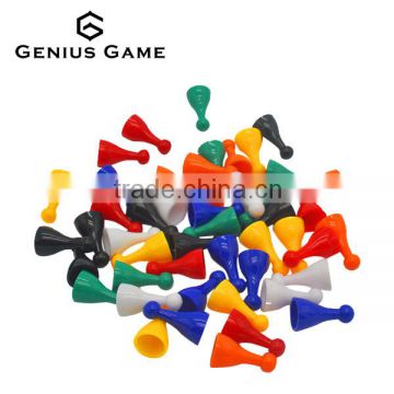 Colorful board game pawns pieces