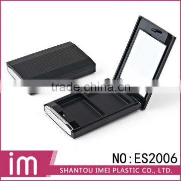 black rectangular 2 color eyeshadow case