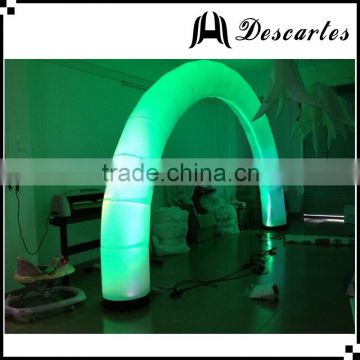 Hot sale lighted outdoor decorative entrance arch/inflatable LED wedding circle arch for sale