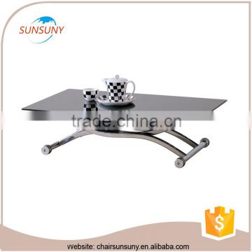 2016 selling best high quality black extendable dining table
