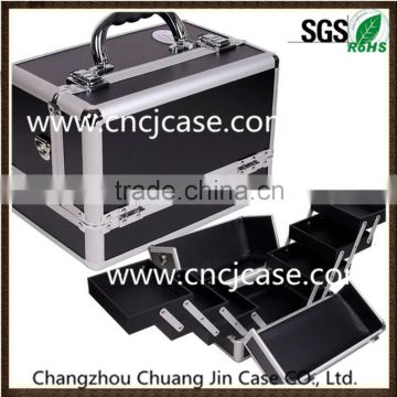 useful carrying combination black aluminum carrying cosmetic case