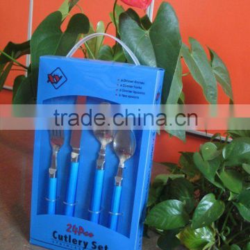 24 pcs plastic handle cutlery set