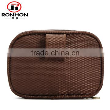 portable oxford mini brown travel cosmetic bag