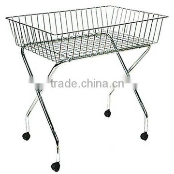 chrome supermarket metal storage wire display basket for clothes
