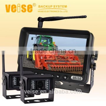 Black wireless backup camera system for tractor
