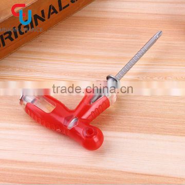 Slotted screwdriver with plastic handle