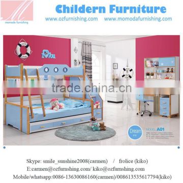 SJA01 New design Fashionable Modern kids furniture cheap bunk beds with stairs