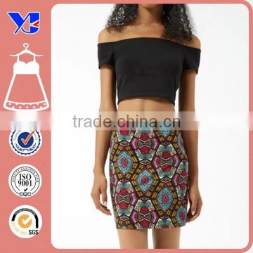 Simple african print short tight skirt